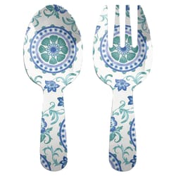 TarHong Multicolored Melamine Artisan Salad Server 2 pc