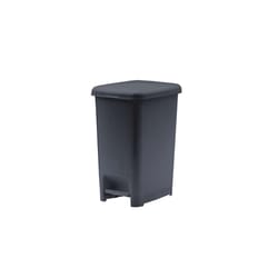 Superio Brand 10 L Onyx Gray Plastic Slim Pedal Step-On Trash Can