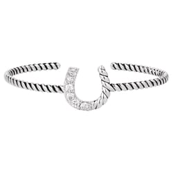 Montana Silversmiths Women's Roping Luck Cuff Silver Bracelet One Size Fits Most