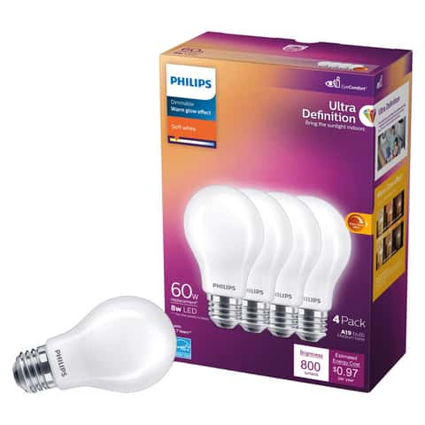 4 PACK FOCO LED A19 13W (100W) LUZ CÁLIDA 1500 LUMENES