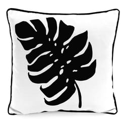 Jordan Manufacturing Black/White Polyester Throw Pillow 4 in. H X 16 in. W X 16 in. L