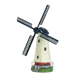 Summerfield Terrace Multi-color Polyresin 21.13 in. H Windmill Outdoor Solar Decor