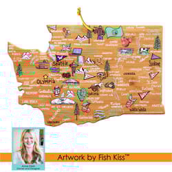 Totally Bamboo Fish Kiss 15.5 in. L X 10 in. W X 0.63 in. Bamboo Serving & Cutting Board