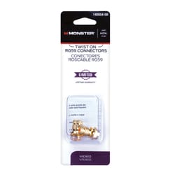 Monster Just Hook It Up Twist-On RG59 Coaxial Connector 2 pk