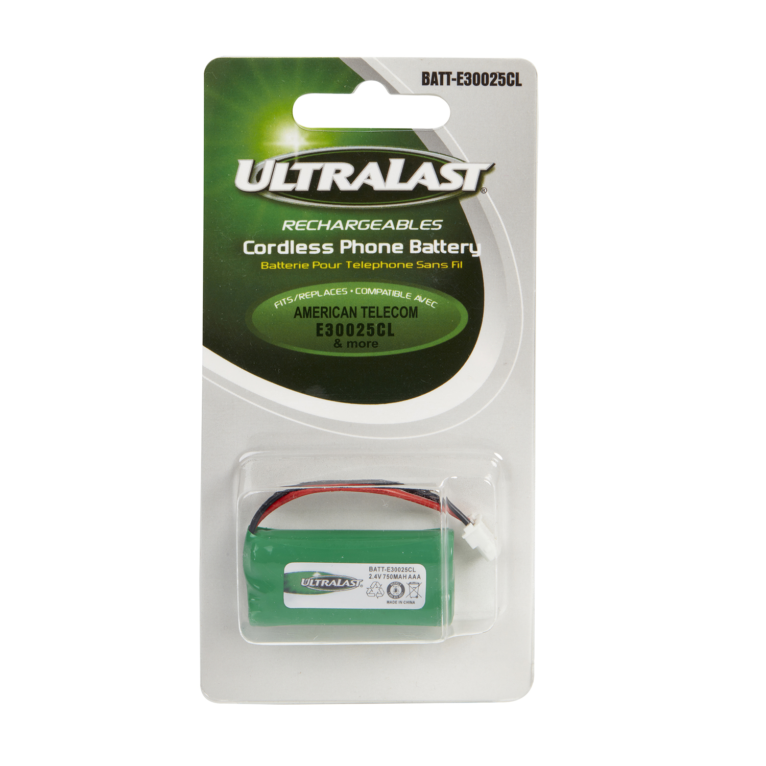 Photos - Circuit Breaker UltraLast NiMH AAA 2.4 V 750 mAh Cordless Phone Battery BATT-E30025CL 1 pk