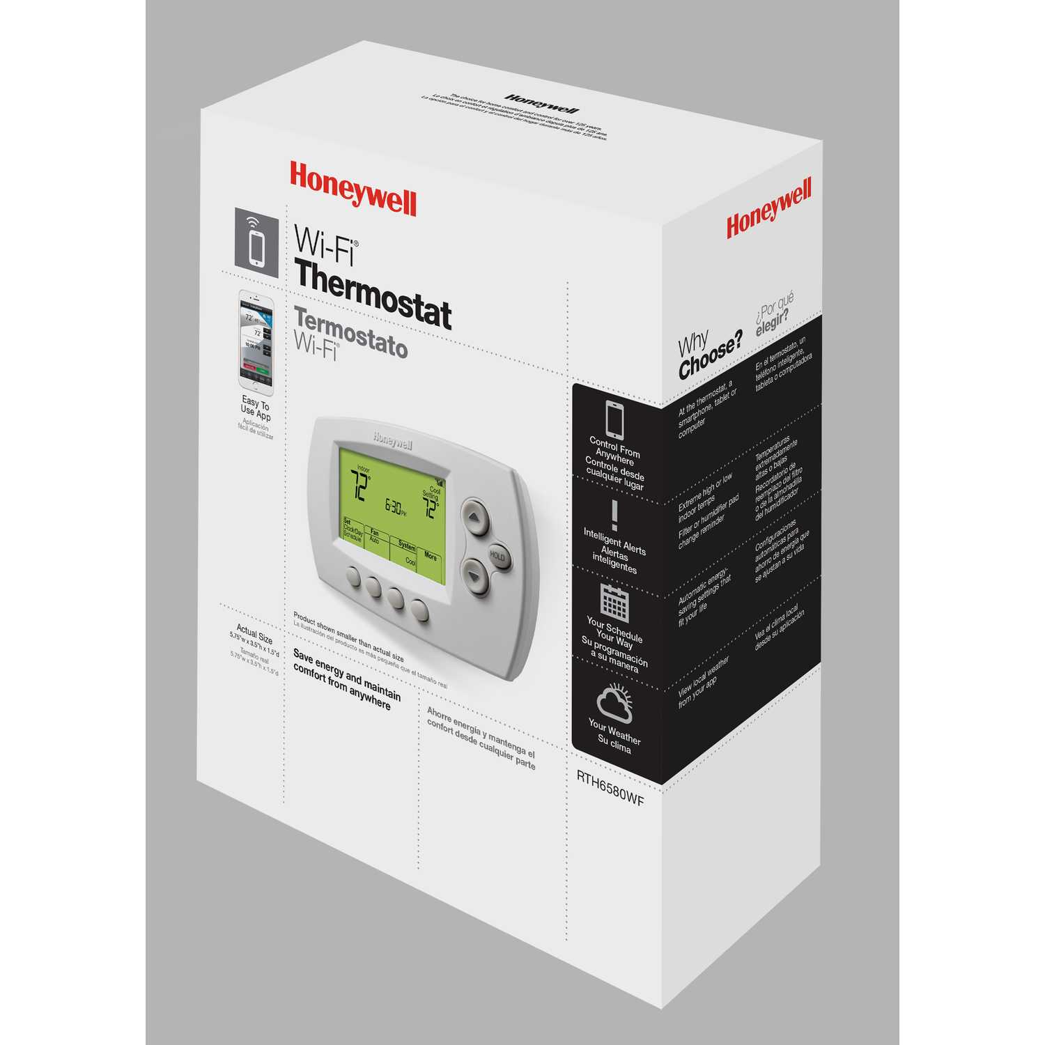 Honeywell Built In WiFi Heating and Cooling Push Buttons