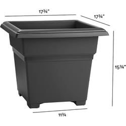 Novelty 15.8 in. H X 18 in. W X 18 in. D Plastic Countryside Planter Black