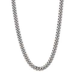 Montana Silversmiths Men's Cuban Link Silver Necklace Stainless Steel One Size Fits Most