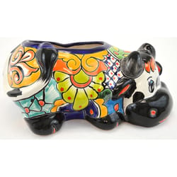 Avera Products Talavera 5.75 in. H X 13.5 in. W Ceramic Cow Planter Multicolored