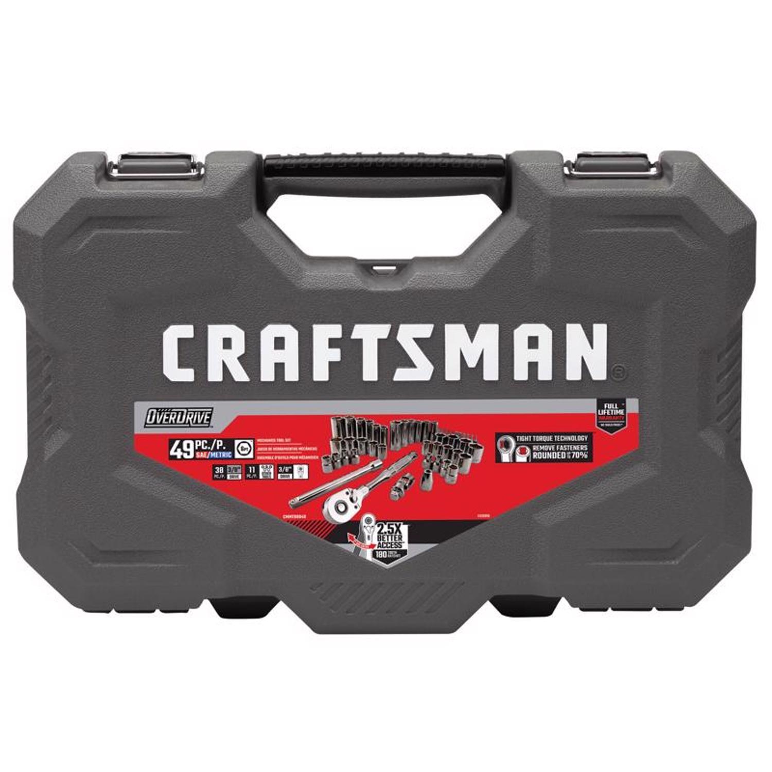 Craftsman OVERDRIVE 3/8 in. drive Metric/SAE 6 Point Mechanic’s Tool Set 49 pc Sansujyuku sansujyuku.com