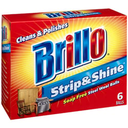Brillo Strip & Shine Heavy Duty Steel Wool Pads For All Purpose 6 pc