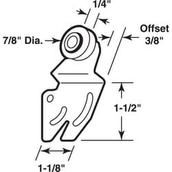 Prime-Line 7/8 in. D X 1/4 in. L Mill Plastic/Steel Roller Assembly 2 pk