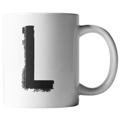 El Arroyo 12 oz Black/White BPA Free Marquee Letter L Mug