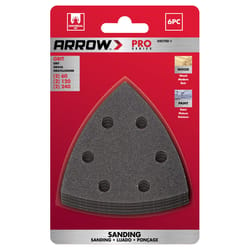 Arrow Pro 3-5/8 in. Triangular Sandpaper Set Multi-Material 6 pk