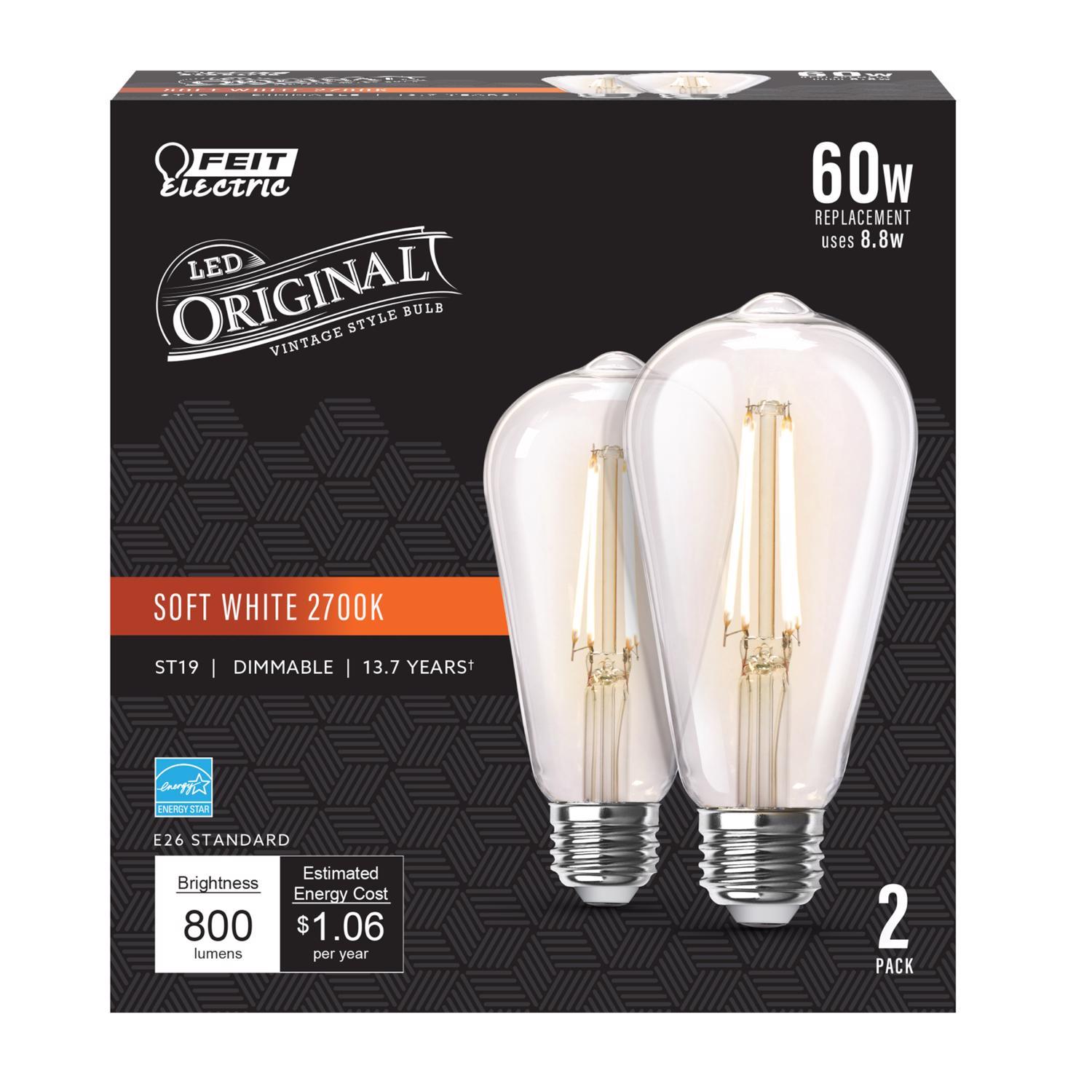 Feit Electric 60-Watt Equivalent PS40 Clear Glass Vintage Oversized Spiral Filament Edison LED Light Bulb in Warm White (3-Pack)