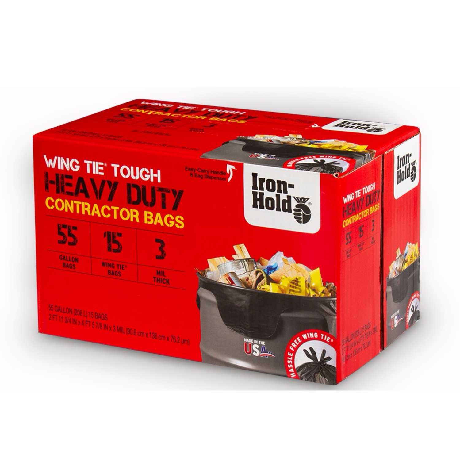 Iron Hold 55 gal. Contractor Bags Twist Tie 15 pk Ace Hardware
