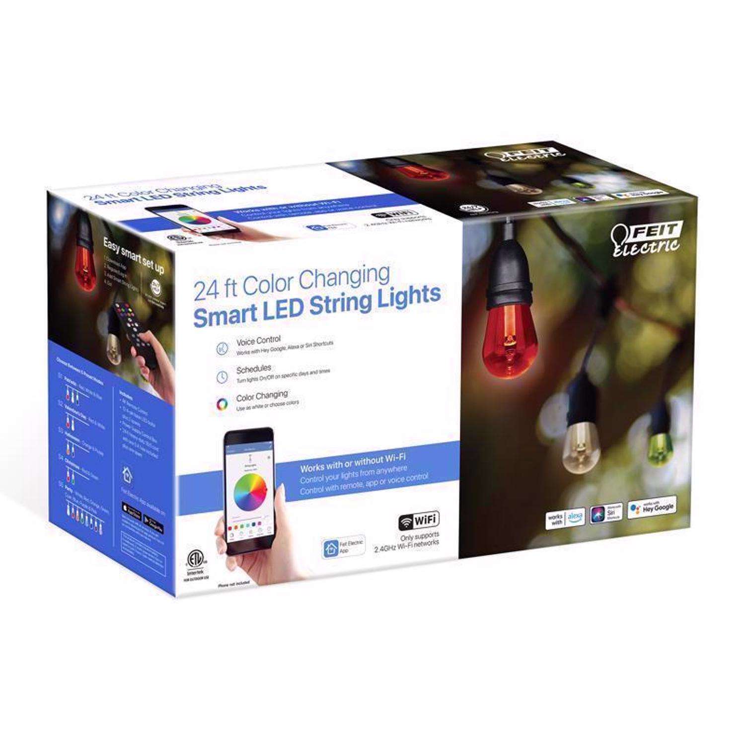 Feit String Lights LED Mix N Match String Lights Multicolored 24 ft. 12