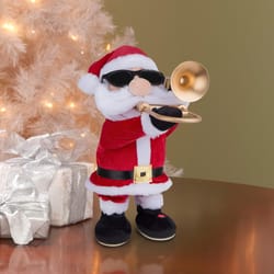 Gemmy Multicolored Jazzy Trombone Santa Animated Decor 13 in.