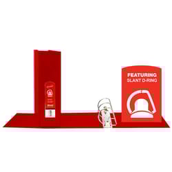 Bazic Products 3 in. W X 12 in. L Slant D-Ring Red View Binder Collection