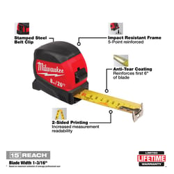 Milwaukee 25 ft. L X 1-1/8 in. W Compact Wide Blade Tape Measure 1 pk