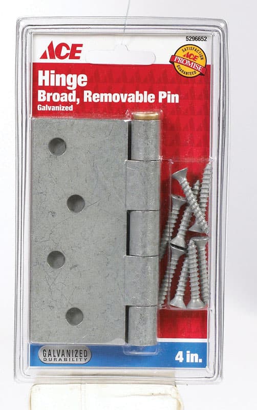 Ace 4 in. L Galvanized Broad Hinge 1 pk - 01-3505-031 - Hardware Accessories  sku 01-3505-031