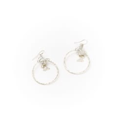 Matr Boomie Ishya Women's Butterfly Hoop Silver Earrings