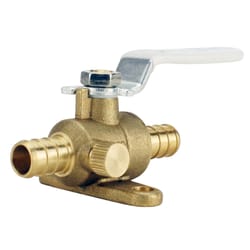 Apollo 1/2 in. Brass Crimp Ball Valve with Drain & Mounting Pad Standard Port
