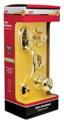 Ace Mayfair Polished Brass Entry Handleset 1-3/4 in.