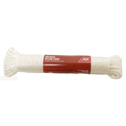 Ace 3/16 in. D X 50 ft. L White Twisted Poly Rope Ace 3/16 in. D X 50 ft. L White Twisted Poly Rope