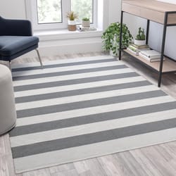 Flash Furniture 60 in. W X 81.5 in. L Gray/White Polypropylene Area Rug