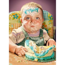 Avanti Baby Cake Face Birthday Card Paper 2 pc