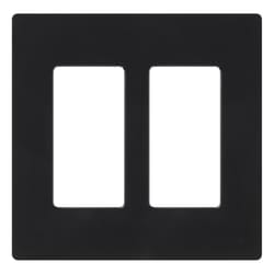 Lutron Claro Black 2 gang Plastic Decorator Wall Plate 1 pk