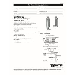 Watts 1/4 in. Straight Connection Brass Steam Air Vent