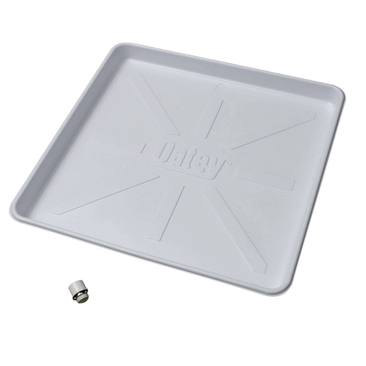 30″ x 30″ x 4” Square Water Heater Drain Pan with 1″ Adapter – Drain Pan USA