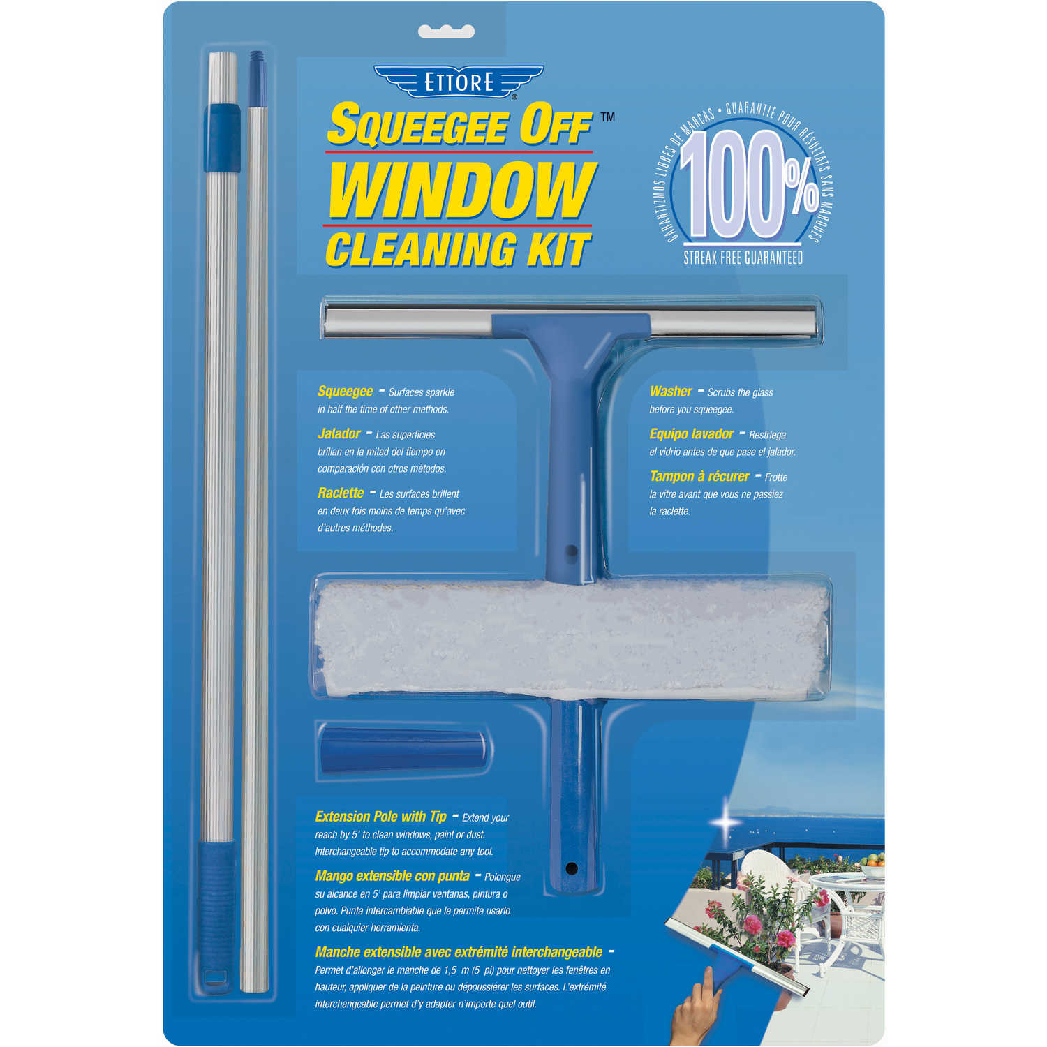 Photos - Household Cleaning Tool Ettore 12 in. Rubber Window Cleaning Kit 17050 