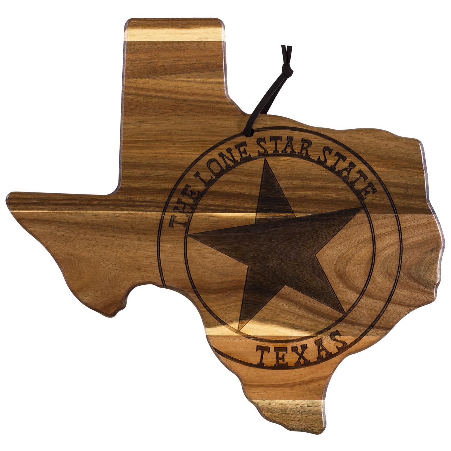Totally Bamboo Rock & Branch 14 in. L X 13.38 in. W X 0.63 in. Acacia Wood Texas Serving & Cutting B Sansujyuku sansujyuku.com