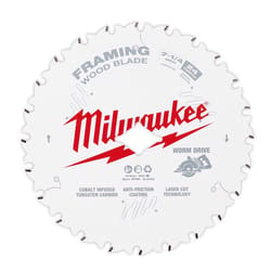 Milwaukee 7-1/4 in. D X 5/8 in. Tungsten Carbide Circular Saw Blade 24 teeth 10 pk