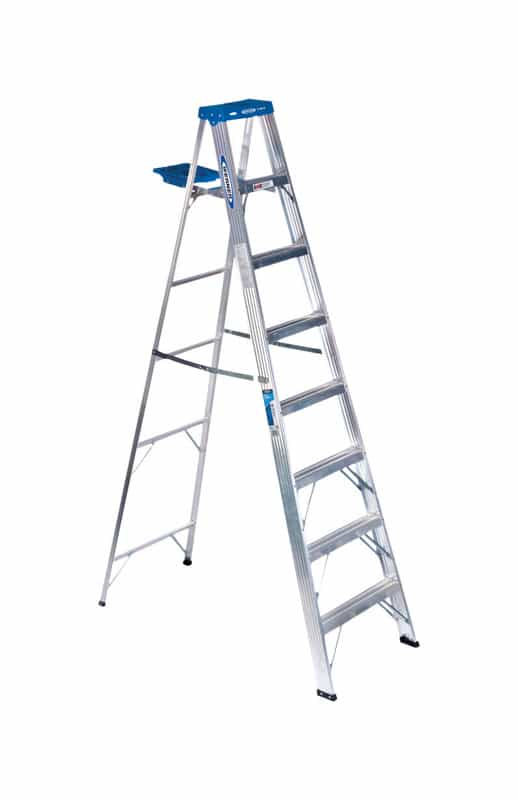 Werner 8 ft. H x 24.5 in. W Aluminum Type I Step Ladder 250 lb. - Ace ...