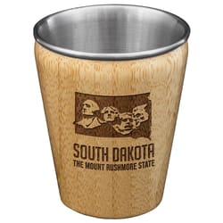 Totally Bamboo 2 oz Brown/Silver Stainless Steel/Wood South Dakota Shot Glass