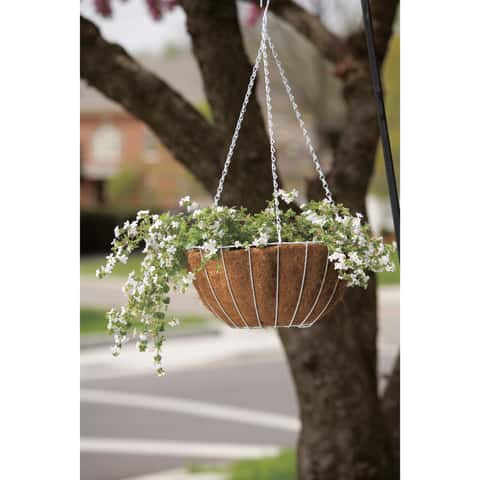 Panacea Steel Hanging Basket White Panacea Steel Hanging Basket White