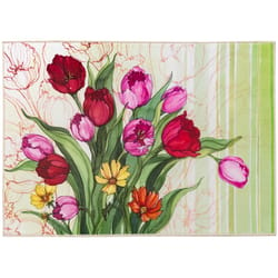 Olivia's Home 22 in. W X 32 in. L Multi-Color Garden Tulips Polyester Accent Rug