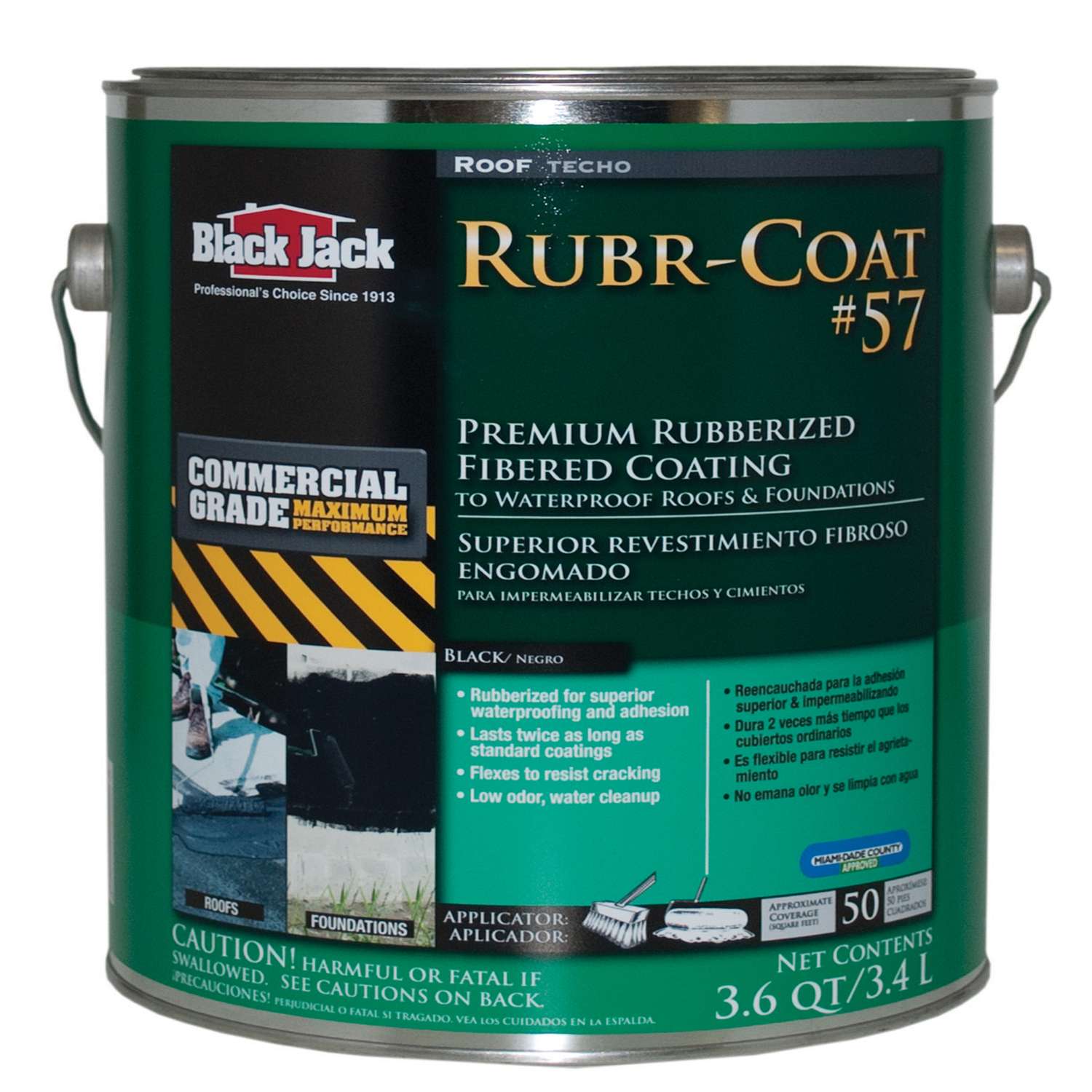 Black Jack RubrCoat 57 Gloss Black Rubber Roof Coating 1 gal Ace
