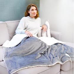 Pure Enrichment PureRelief Heated Blanket 4 settings Gray 50 in. W X 60 in. L