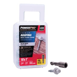 HILLMAN Power Pro No. 10 Ga. X 1 in. L Hex Drive Washer Head Coarse Roofing Screws