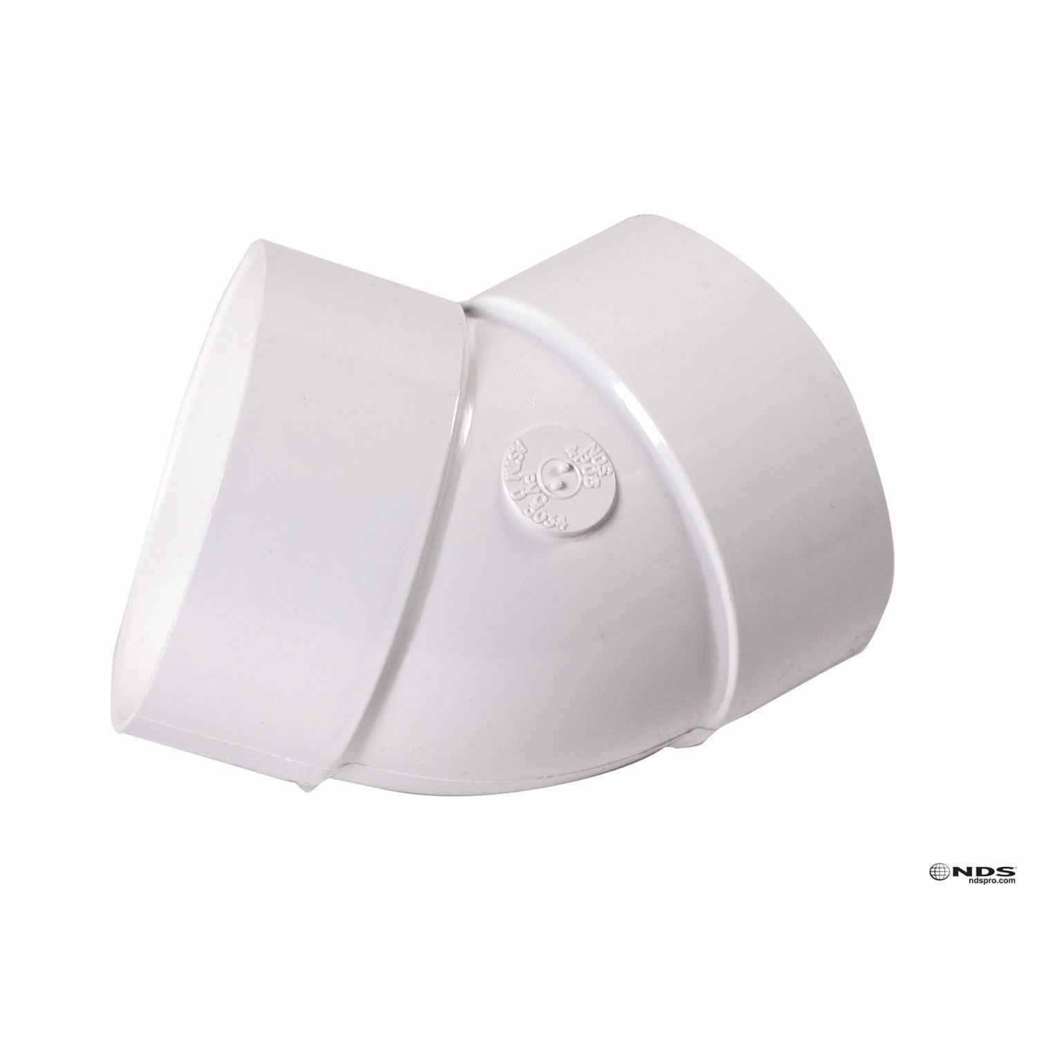 nds schedule 35 4 in. hub each x 4 in. d hub pvc elbow 1 pk