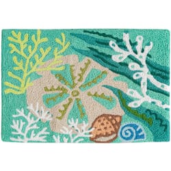 Jellybean 20 in. W X 30 in. L Multi-Color Beach Sand Dollar Polyester Accent Rug