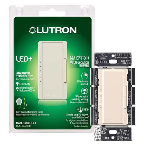 Lutron Maestro Light Almond 150 W 3-Way Dimmer Switch 1 pk - Ace