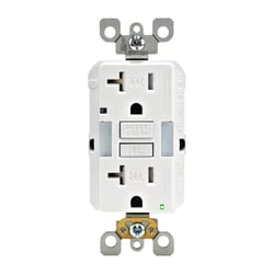 Leviton SmartlockPro 20 amps 125 V Duplex White GFCI Outlet 5-20R 1 pk