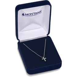 Montana Silversmiths Women's Crystal Cross Silver Necklace Water Resistant