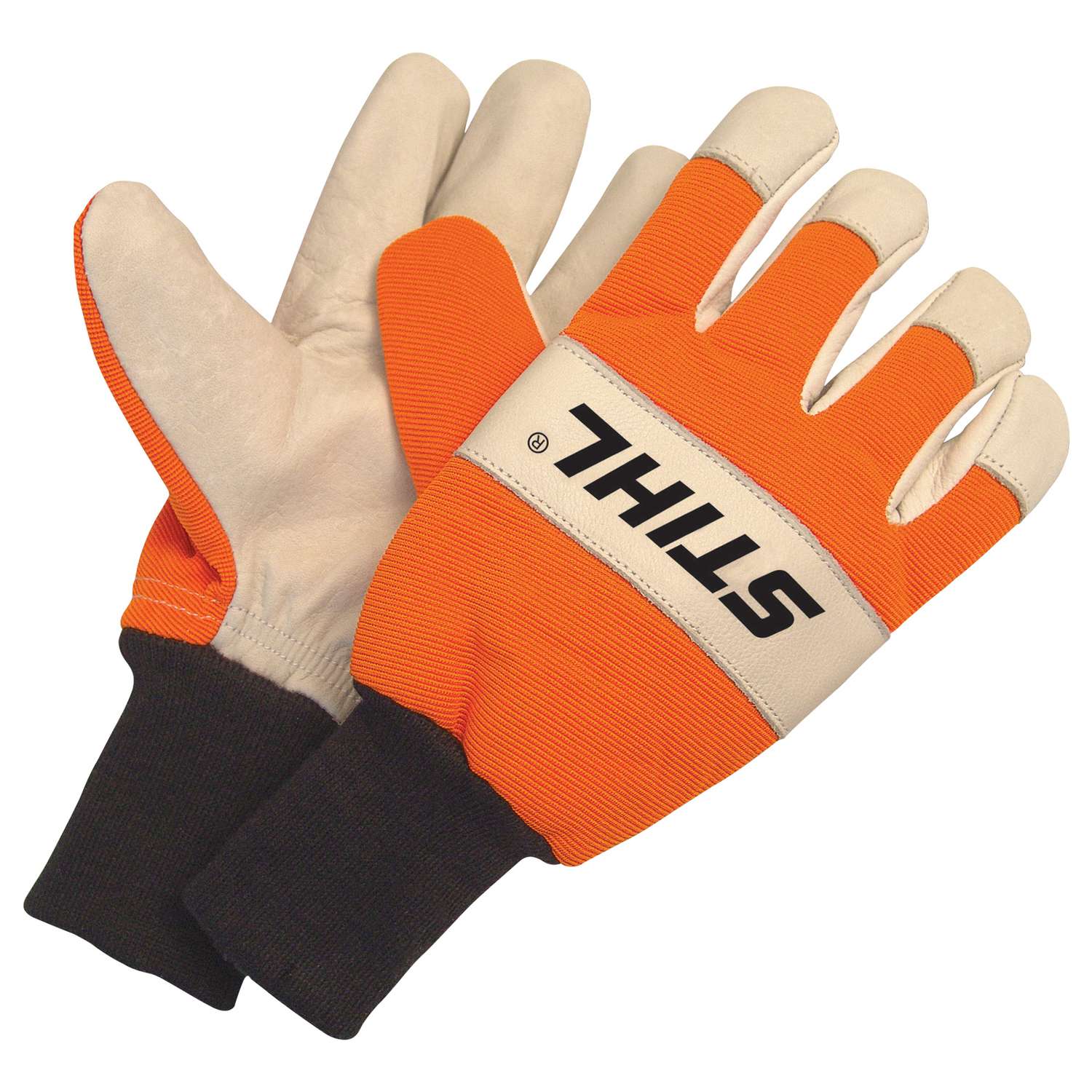 STIHL Goatskin Leather Work Gloves Gray/Orange M 1 pair Ace Hardware